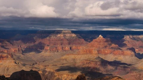 Time-lapse panorama view of the Grand Canyon National Park, Arizona, USA Stock Footage 123393322
