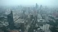Time Lapse Panoramic Aerial View Nanjing Skyline Rush Hour Car Traffic Commuters HD Footage