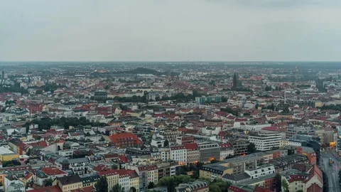 Time lapse panoramic view on Berlin from 37th floor at dusk. From Alexanderplatz 스톡 동영상 85130454