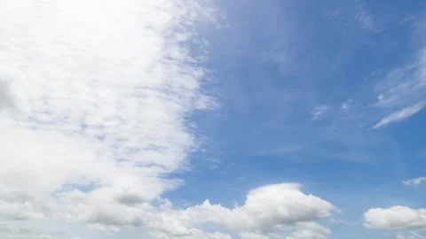 Time lapse, Panoramic view of clear blue sky and clouds, clouds with background. Video stock 160946507