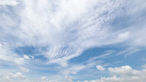 Time lapse, Panoramic view of clear blue sky and clouds, clouds with background. Video stock 229749365