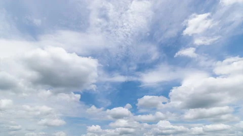 Time lapse, Panoramic view of clear blue sky and clouds, clouds with background. Video stock 230028151