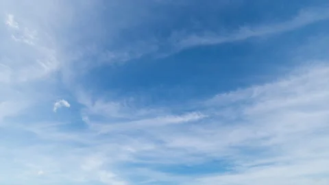 Time lapse, Panoramic view of clear blue sky and clouds, clouds with background. Video stock 231092712