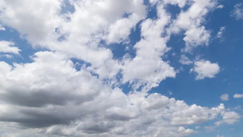 Time lapse, Panoramic view of clear blue sky and clouds, clouds with background. Video stock 233586937