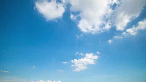 Time lapse, Panoramic view of clear blue sky and clouds, clouds with background. Video stock 245467751