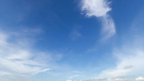 Time lapse, Panoramic view of clear blue sky and clouds, clouds with background. Video stock 245733144