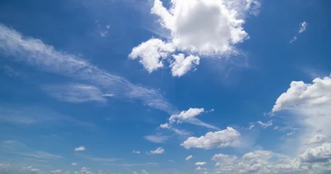 Time lapse, Panoramic view of clear blue sky and clouds, clouds with background. Video stock 247533487