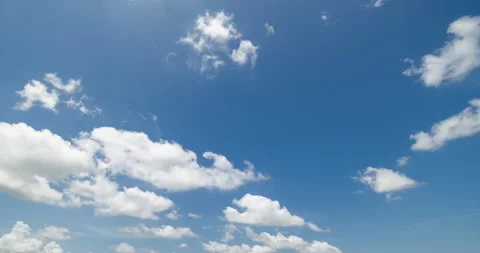 Time lapse, Panoramic view of clear blue sky and clouds, clouds with background. Video stock 248023002