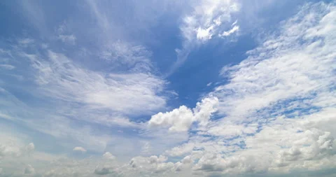 Time lapse, Panoramic view of clear blue sky and clouds, clouds with background. Video stock 248981461