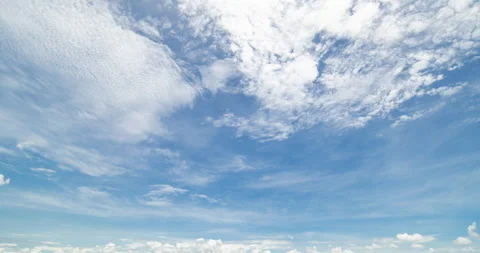 Time lapse, Panoramic view of clear blue sky and clouds, clouds with background. Video stock 249493318
