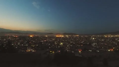 Time lapse panoramic view illuminated Afghanistan capital city Kabul citysc.. 動画素材 279763066