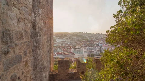 Time lapse of panoramic view of lisbon Stock Footage 144023232