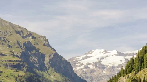 Time lapse of a panoramic view of Mount Rose in the Gressoney valley in summer Stock Footage 94744783