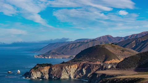 Time Lapse - Panoramic view of Pacific Coast in Big Sur, California Stock Footage 165178927