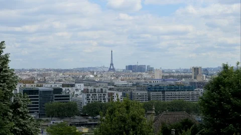 Time Lapse of Paris on a cloudy day from Meudon point of view (Eiffel, Stock Footage 109340881