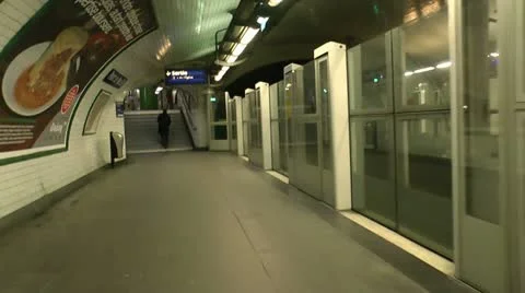 Time Lapse Paris Metro Station ED Stock Footage