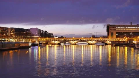 Time lapse in Paris. Night. Stock Footage 194976722