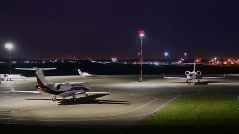 Time Lapse Parked planes Heavy aircraft traffic Taking off and landing liners 4K Stock Footage 115666300