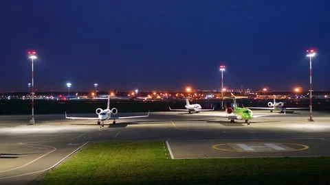Time Lapse Parked planes Heavy aircraft traffic Taking off and landing liners 4K Stock Footage 117376839
