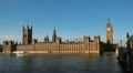 Time Lapse of Parliament Building and Big Ben Tower in London, Thames River HD Footage