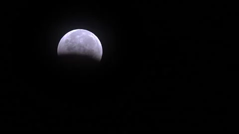 Time-Lapse:  Partial Lunar Eclipse Stock Footage 220782659