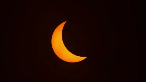Time Lapse of Partial Solar Eclipse Stock Footage 49945857