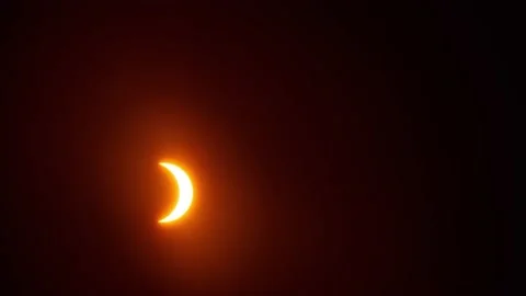Time Lapse of a partial solar eclipse Stock Footage 145828451