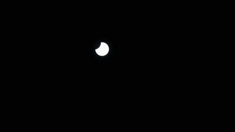 Time lapse of partial solar eclipse on a dark night Stock Footage 221096211