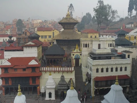 Time lapse of Pashupatinath Temple during sunrise. Stock Footage 73003083