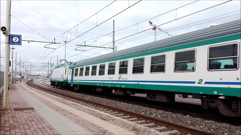 Time Lapse Passenger TRAINS in motion on Railroad tracks Stock Footage 85848911