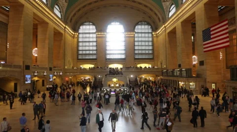 Time Lapse of passengers walking at Central Station in New York Stock Footage 50521829