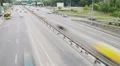 Time-lapse passing city traffic working day bridge, cars drive HD Footage