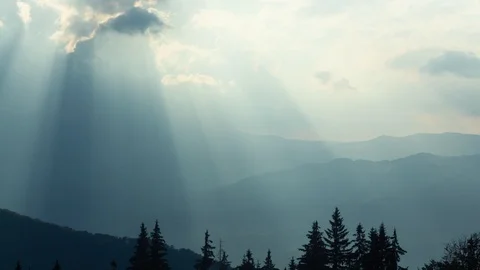Time Lapse with Passing Clouds and Light Rays Stock Footage 107478400