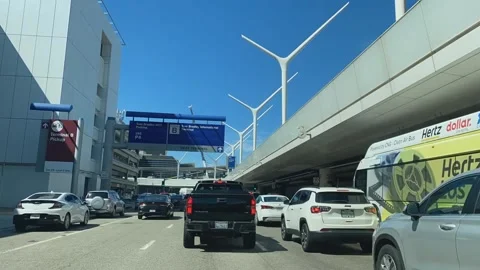 Time Lapse Passing Los Angeles International Airport - LAX Stock Footage 212501759