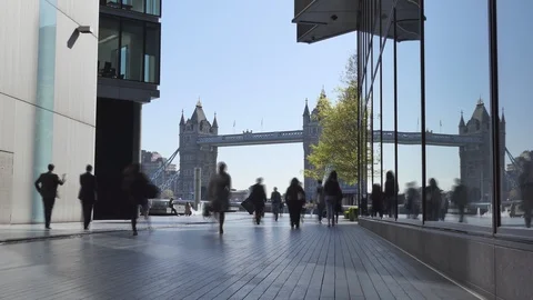 Time lapse. A pathway in a financial district in London. Stock Footage 105668294