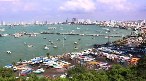 Time Lapse Pattya City Beach Of Chonburi, Thailand Stock Footage 50568616
