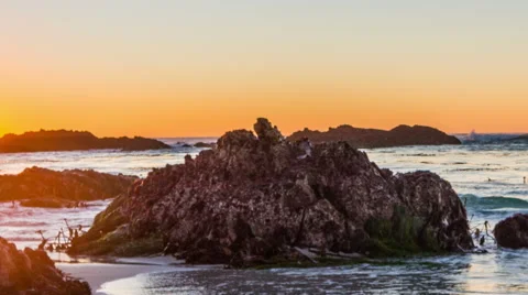 Time-lapse of Pebble Beach 17 mile drive at sunset Stockbeeldmateriaal 63252797