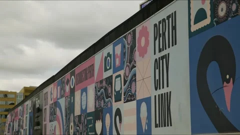 Time lapse pedestrians pass Perth City Link 4K Video stock 311649579