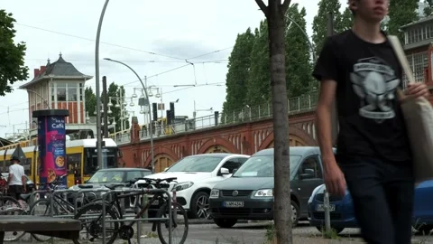 Time lapse of people commuting to and from their destination. Berlin city Stock Footage 256117982