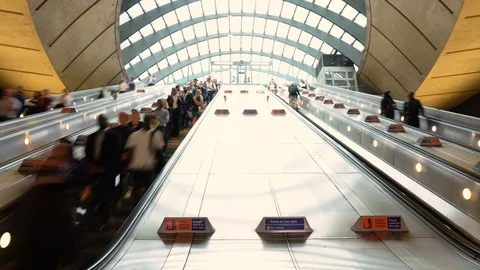 Time Lapse of People on Escalator Stock Footage 95085844