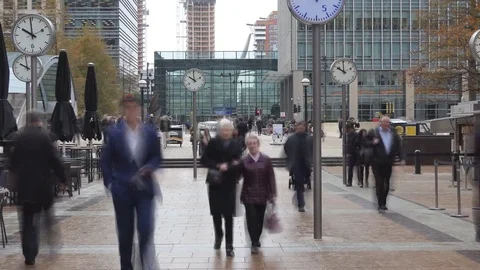 Time lapse. People go to work. The financial district of London. Stock Footage 82512911
