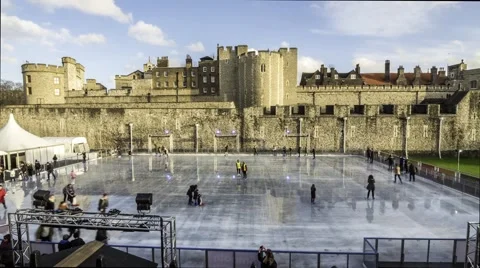 Time lapse of people ice skating in London Stock Footage 58724197