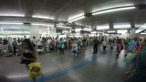 Time Lapse of People inside underground Sé station Stock Footage 44974624