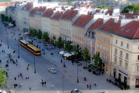 Time lapse, people move quickly around the town square. Stock Footage 87324284