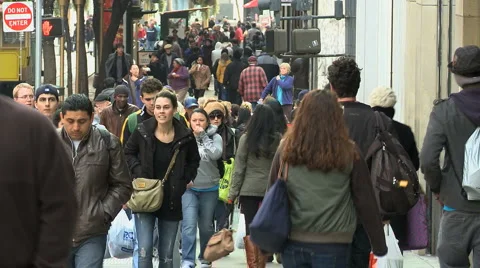 Time Lapse of People on the move in San Fran Stock Footage 1750858