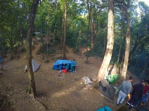 Time lapse people relax camping in forest Stock Footage 87499545