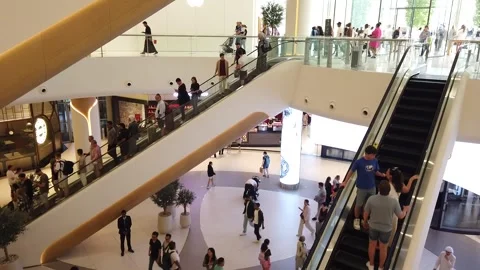 Time-lapse of People riding the escalator and walking. Stock Footage 310881941