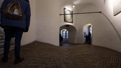 Time lapse of people in the Round Tower, Copenhagen, Denmark Stock Footage 71585328