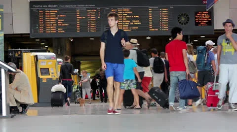 Time lapse of people at train station Stock Footage 26177134