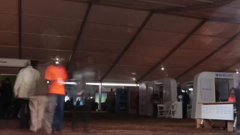 Time-lapse of People walking at an event- Africa Stock Footage 150974496